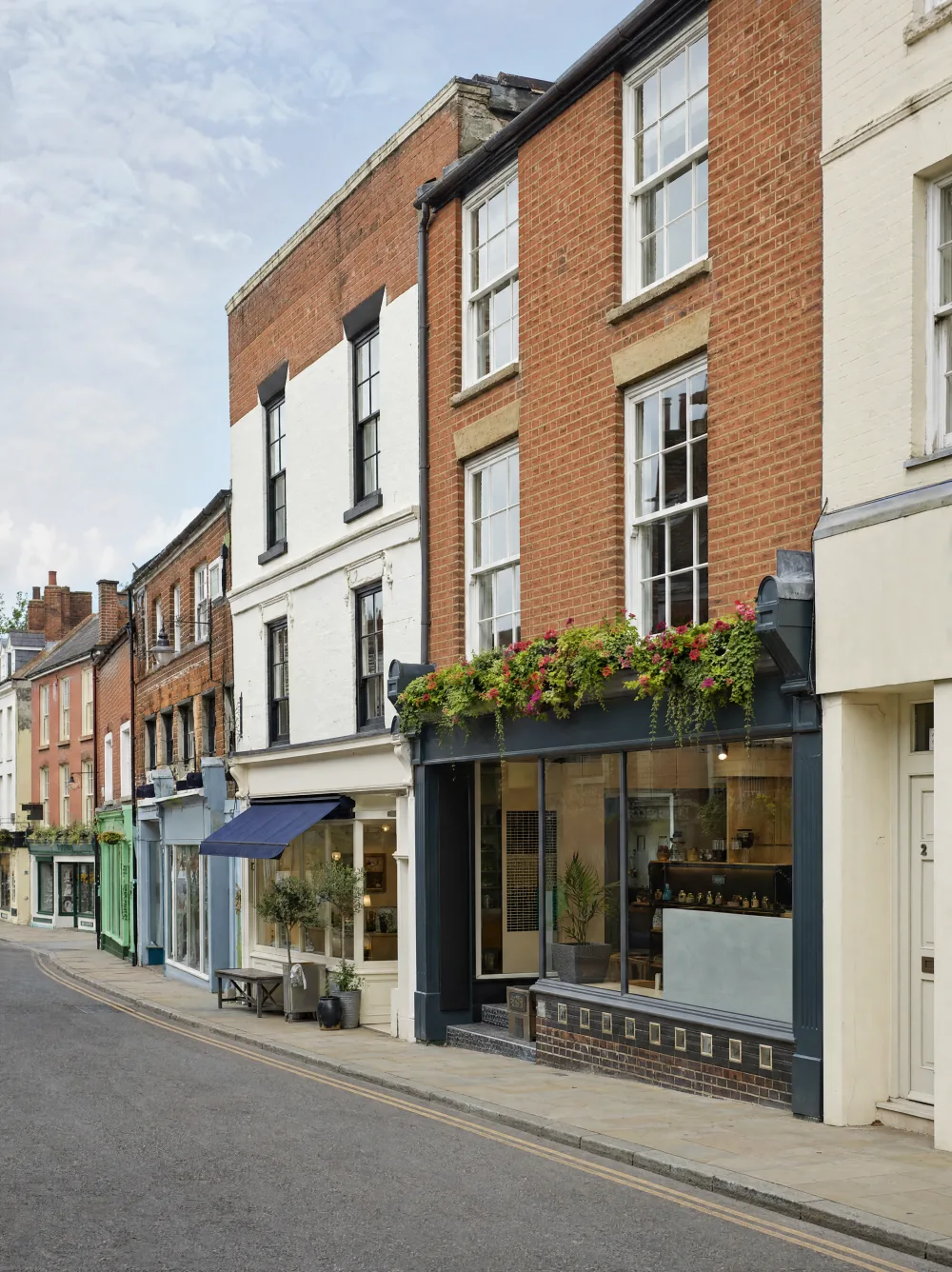 UK high-street commercial shopfronts.