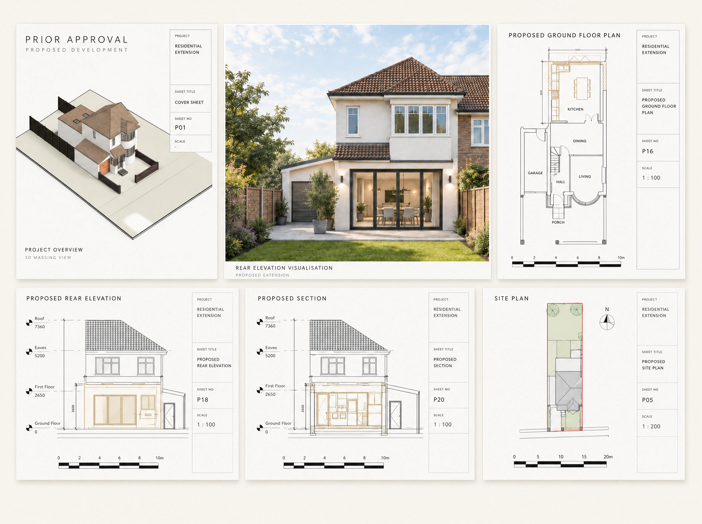 Representative Prior Approval drawing package format.